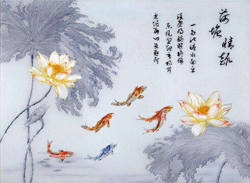 工艺玻璃背景墙简约线条装饰画