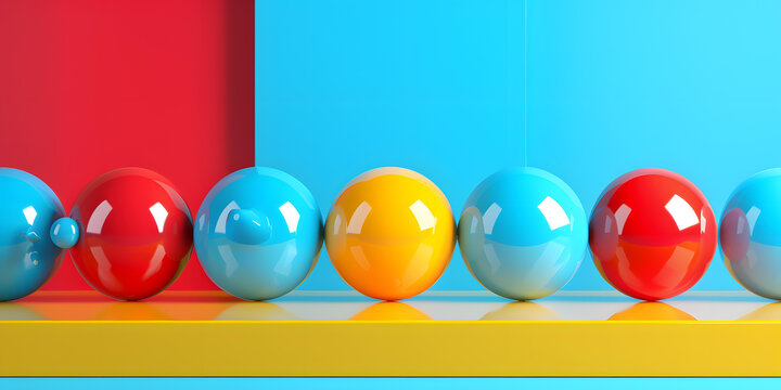 抽象彩色球体背景3D渲染