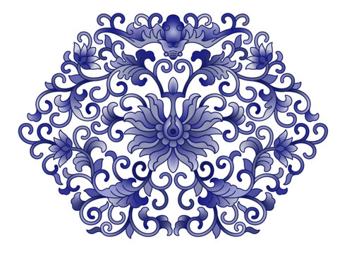 青花宝相莲纹