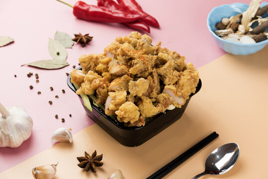 椒盐鸡排饭