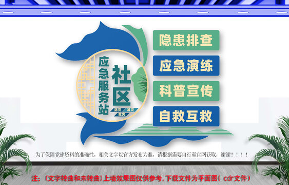 社区应急服务站文化墙