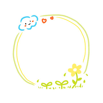春日小花插画边框