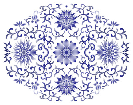 青花缠枝莲纹