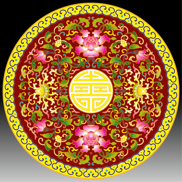 缠枝牡丹缠枝莲纹