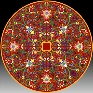 景泰蓝宝相莲纹