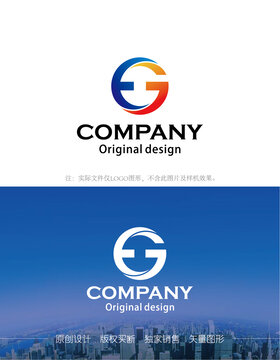 EG字母logo设计