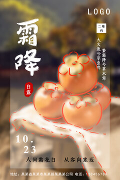 简约霜降创意海报设计