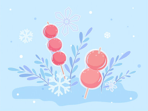 冰糖葫芦雪花植物组合