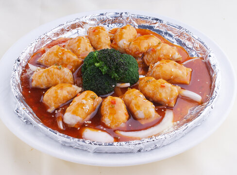 铁板煎酿鸡腿菇