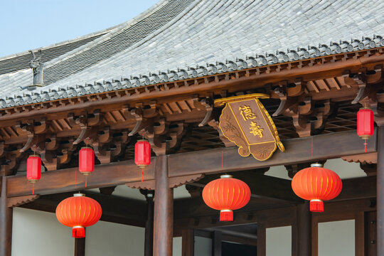 杭州德寿宫建筑屋檐特写