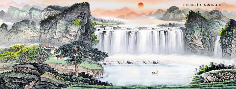 聚宝盆风水画