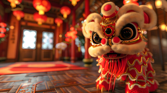 舞狮的AI图片