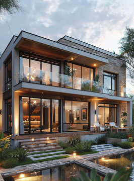 现代生态住宅与花园景观