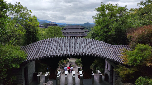 开化宫根佛国亭台楼阁楼台烟雨