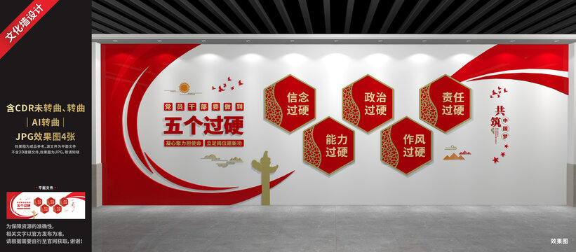 五个过硬文化墙