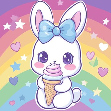 卡通兔子印花
