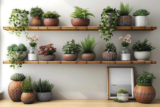 搁架上的室内植物