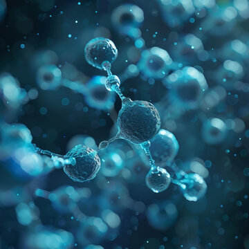 分子结构的蓝色插图