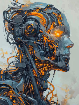 蒸汽朋克机器人头像插图