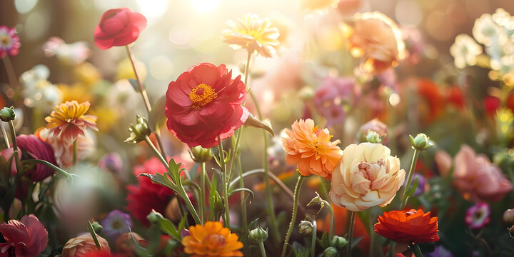 鲜花盛开的花园