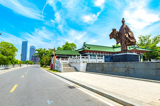 南昌滕王阁王勃广场城市风光