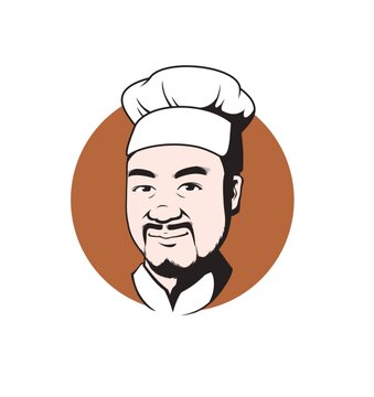 卡通中年男厨师头像矢量图