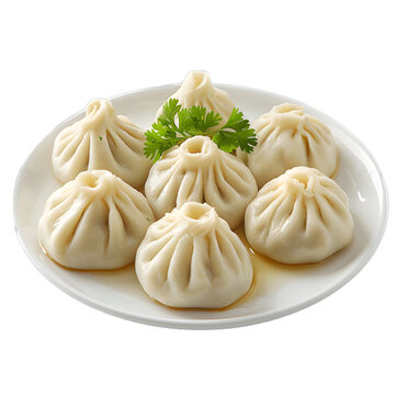 [免抠素材]白盘子里的美味蒸饺