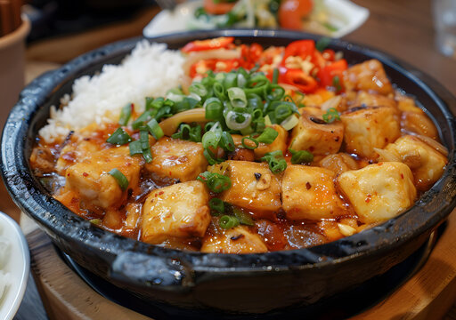 麻辣豆腐盖浇饭