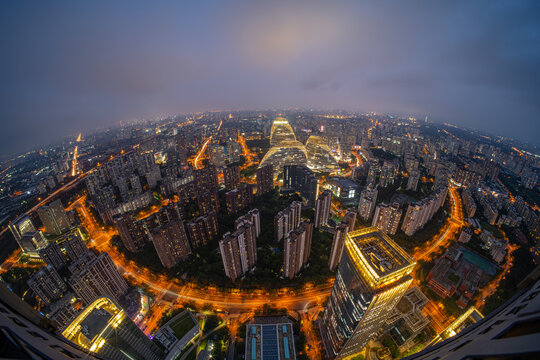 北京地标建筑望京soho夜景