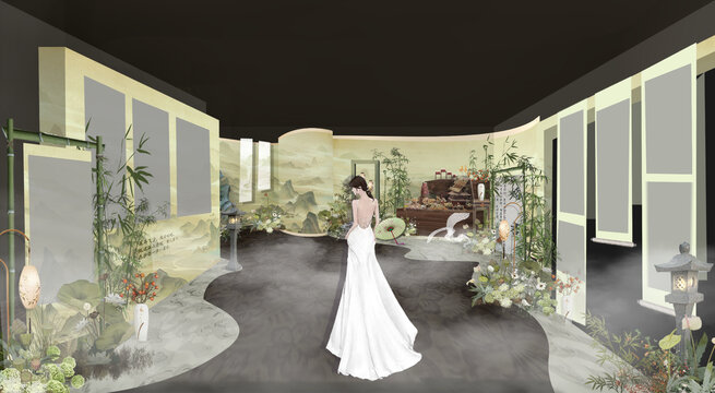 新中式婚礼效果图展示区