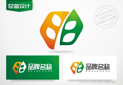农业公司标志稻苗logo