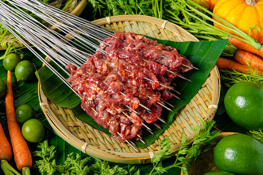 香辣牛肉烤串