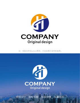 GH字母logo标志设计