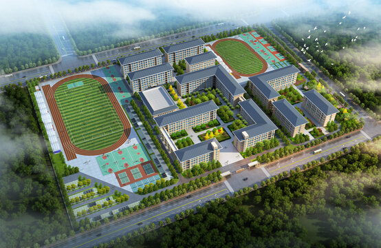 学校鸟瞰图