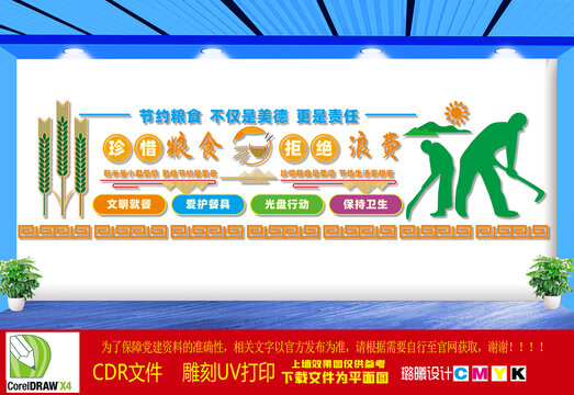 珍惜粮食文化墙