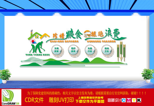 珍惜粮食文化墙
