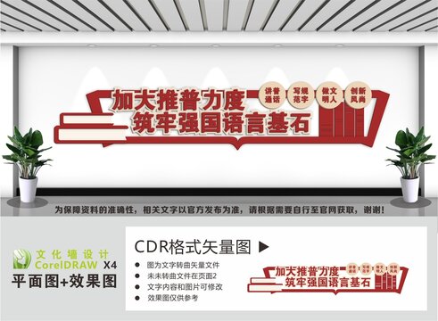 加大推普力度文化墙