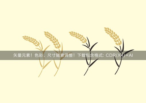 稻穗矢量稻穗插画