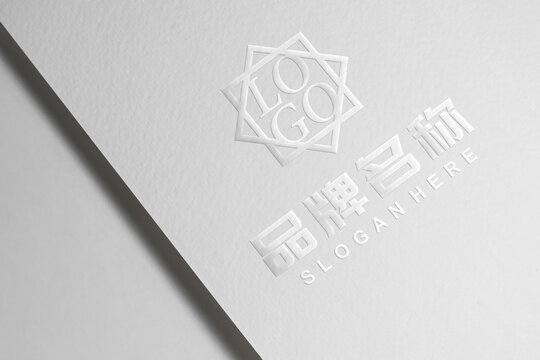纸质上logo烫银样机效果