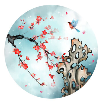 梅花花鸟图