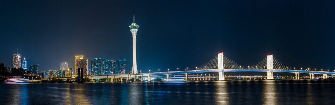 珠海澳门城市夜景