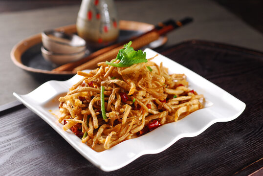 干煸茶树菇