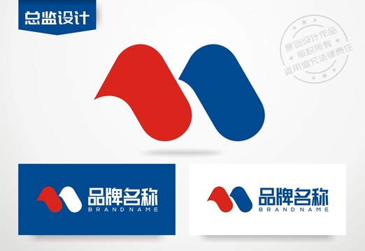 字母M设计标志科技公司logo