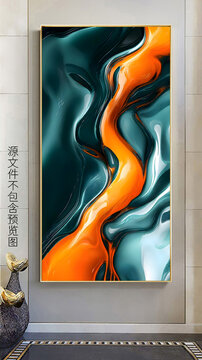 现代抽象大理石纹理玄关装饰画