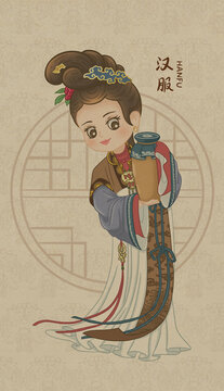 汉族汉服女孩