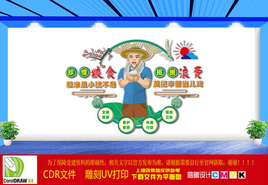 珍惜粮食文化墙