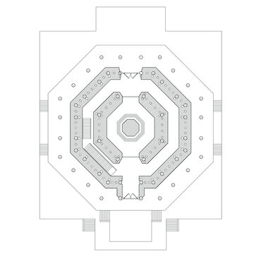 应县木塔平面线稿图