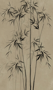 水墨竹子装饰画