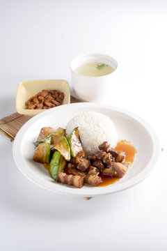 红烧肉茄子饭