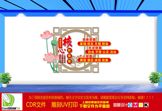 小型学校核心价值观文化墙